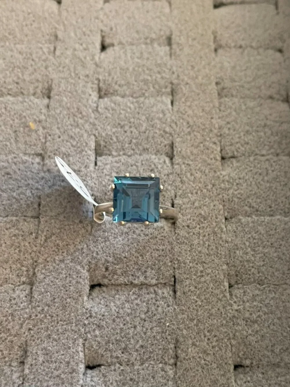 NEW Sterling Silver Ring Blue Topaz Size 5.75 Minimalist Boho Anthropologie $125